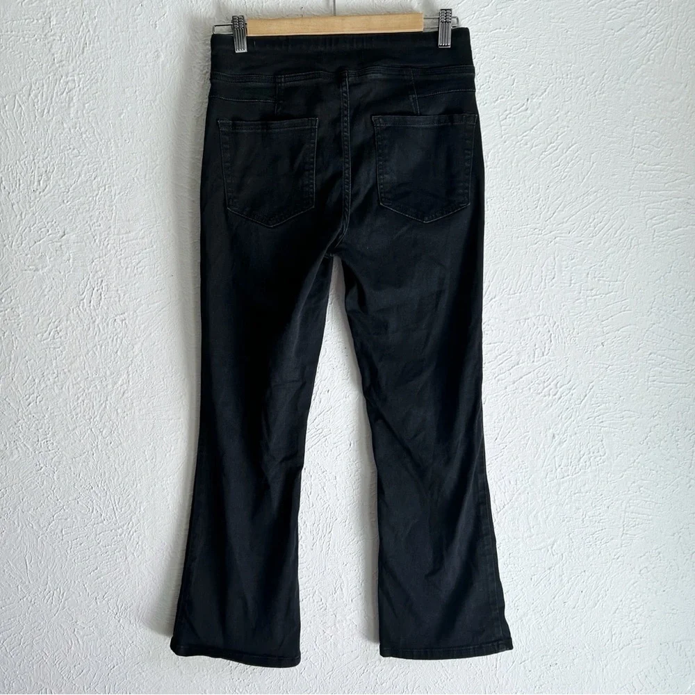 Free People In My Feelings Cropped Slim Flare Jeans Black Sz Small